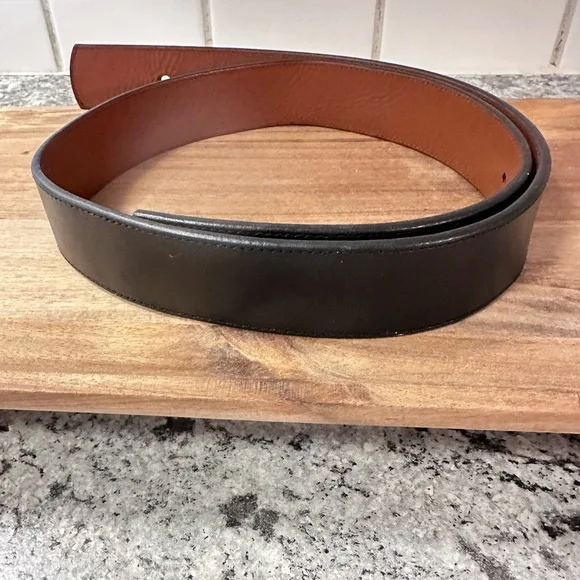 Tory Burch Miller reversible double sided leather double T logo buckle 40” belt - Picture 8 of 9